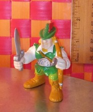 Action figure, Merry men, 2"h, vtg 1998, w/sword and bow/arrow, by Fisher Price