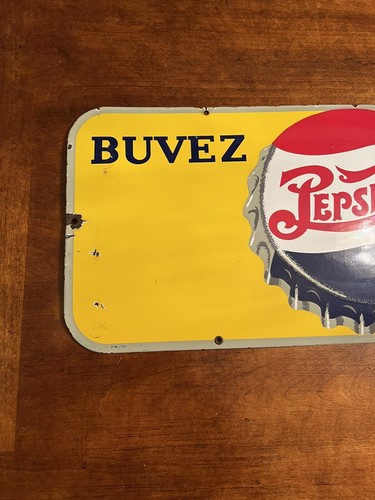 Vintage Pepsi Cola French Porcelain Kick Plate Sign - Picture 2 of 8