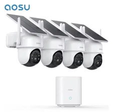 4 AOSU Solar Panel  Battery System Camera Kits. Included Alexa
