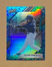 2022 Panini The National VIP Gold JD Jasson Dominguez Rookie Peacock Prizm RC SP