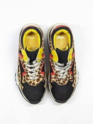 スニーカー ASH Women Sneakers ADDICT04BLK LEOPARD Black Ash Sneakers Addict Black Leopard Non-Slip Rubber Sole Women