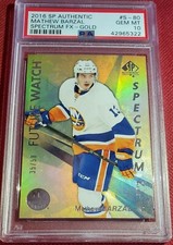Mathew Barzal RC Rookie 2016 SP AUTHENTIC SPECTRUM FX ⭐GOLD⭐ /50 GEM MINT PSA 10
