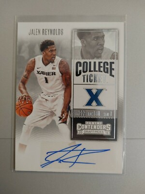 2016-17 Panini Contenders Draft Picks Xavier Jalen Reynolds AU/White jersey