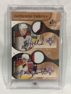 2005 06 SP Game Used Nathan Horton Stephen Weiss Patch Auto