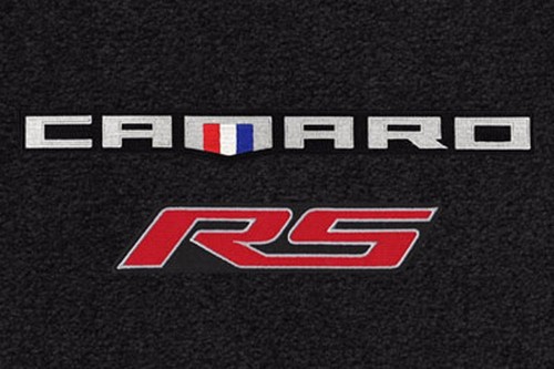 NEW! Black Carpet Floor Mats 2016-2024 Camaro Embroidered RS Double Logo Red Pr - Picture 11 of 12