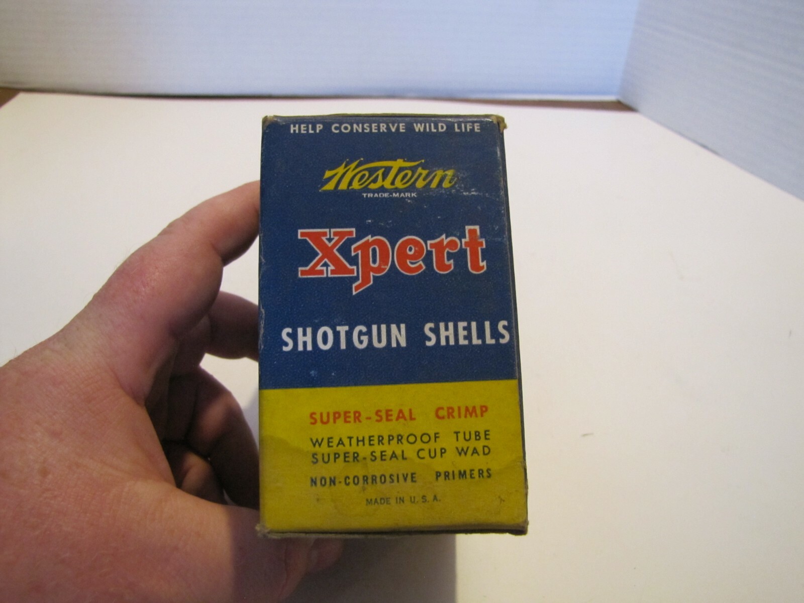 VTG EMPTY WESTERN XPERT 12 GAUGE SHOT GUN SHELL BOX USED 