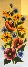"Flowers" Printed Needlepoint Tapestry  Canvas 8016
