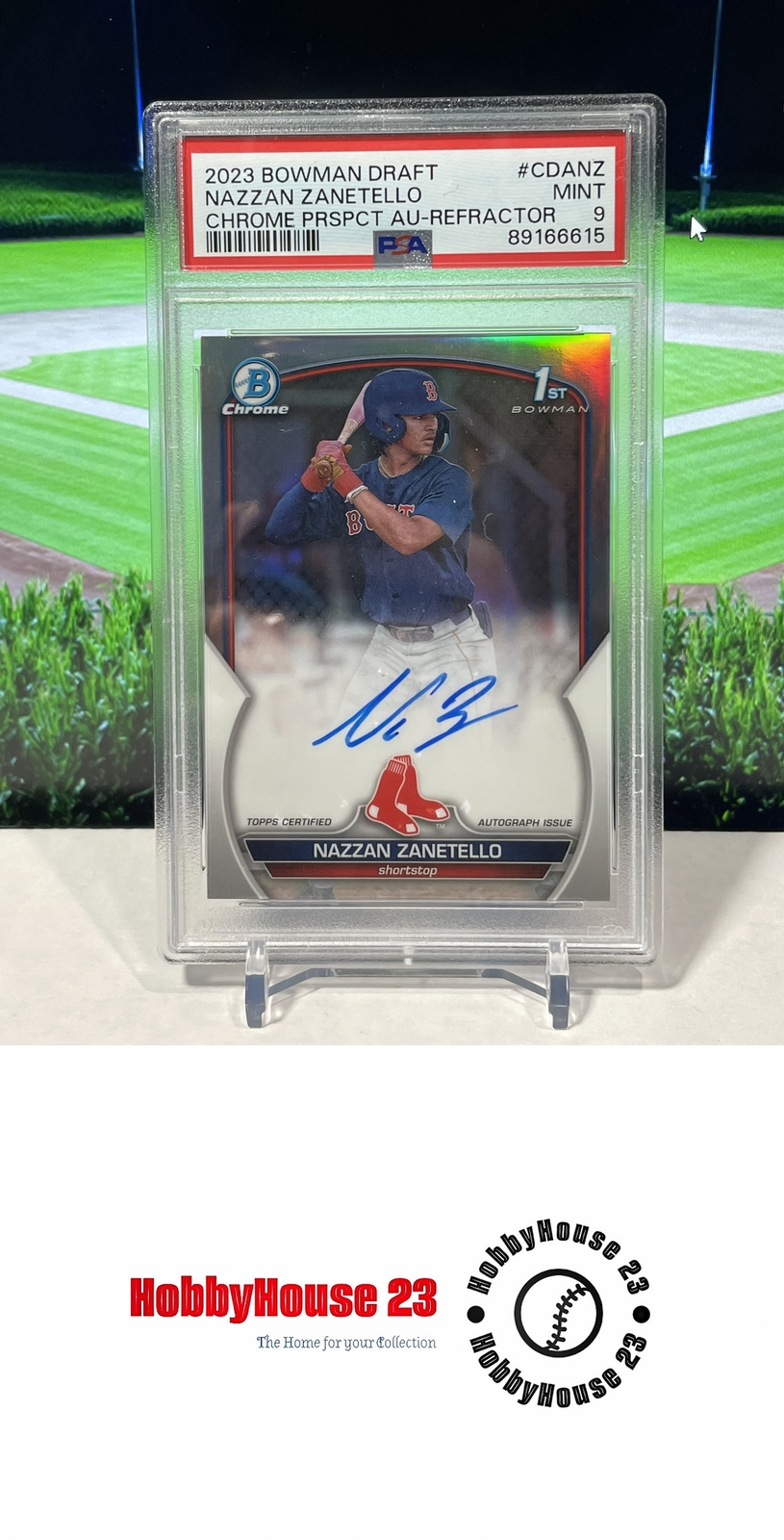 2023 Bowman Draft Chrome Auto Nazzan Zanetello #CDANZ Refractor /499 PSA MT 9