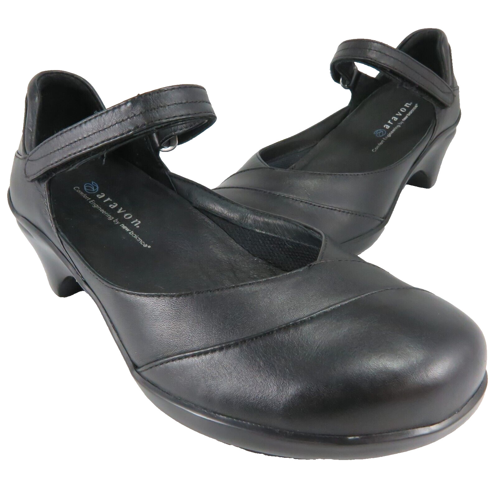 Aravon MAYA Ankle Strap Pumps Womens Size 7B Blac… - image 1