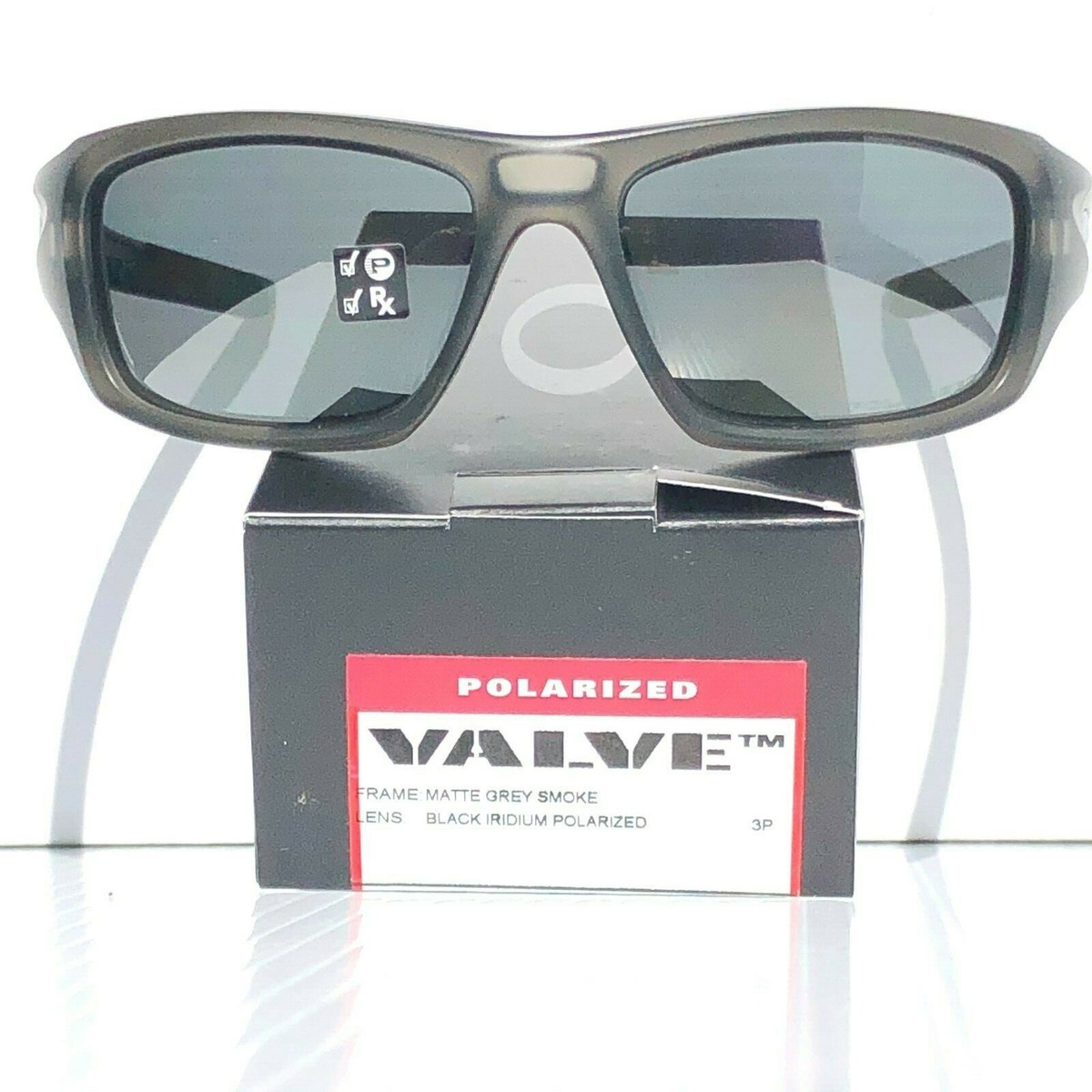 NEW* Oakley VALVE Matte Grey Smoke POLARIZED Black Iridium Lens