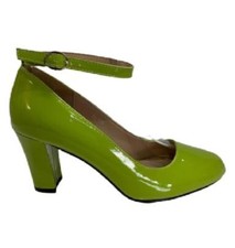 WOMENS LADIES BLOCK HEEL ANKLE STRAP WORK COURT EVENING DRESS GIRLS SHOES UK 3-8