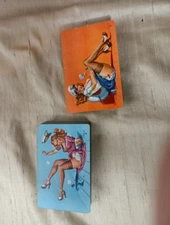 2 Freeman Elliott Pin Up Pinup Girls Hit the Deck Card Decks Brown & Bigelow