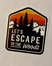 Jeep Wragler Offroading Adventure Sticker Let's Escape to The Woods Vinyl Decal