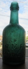 Iridescent Green GMF Fried Philadelphia Iron Pontil Brown Stout Porer Ale Bottle