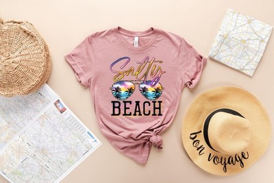 Salty Beach Shirt Summer Shirt Beach Party T Shirt Summer Vibes Shirt For Women