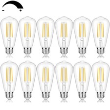 Vintage LED Edison Bulbs 60 Watt Equivalent Dimmable 7W ST58 LED Filament Lig...