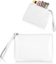 Small Makeup Bag for Purse Mini Cosmetic Pouch Zipper Little Wristlet, Tiny Make