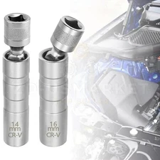 For BMW 12PT 14&16mm Thin Wall Magnetic Swivel 3/8" Spark Plug Socket Driver NEW