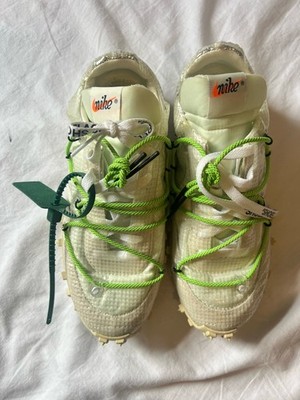 Off White x Nike Waffle Racer - Electric Green Sz 6.5M/8W | Excellent Condition 