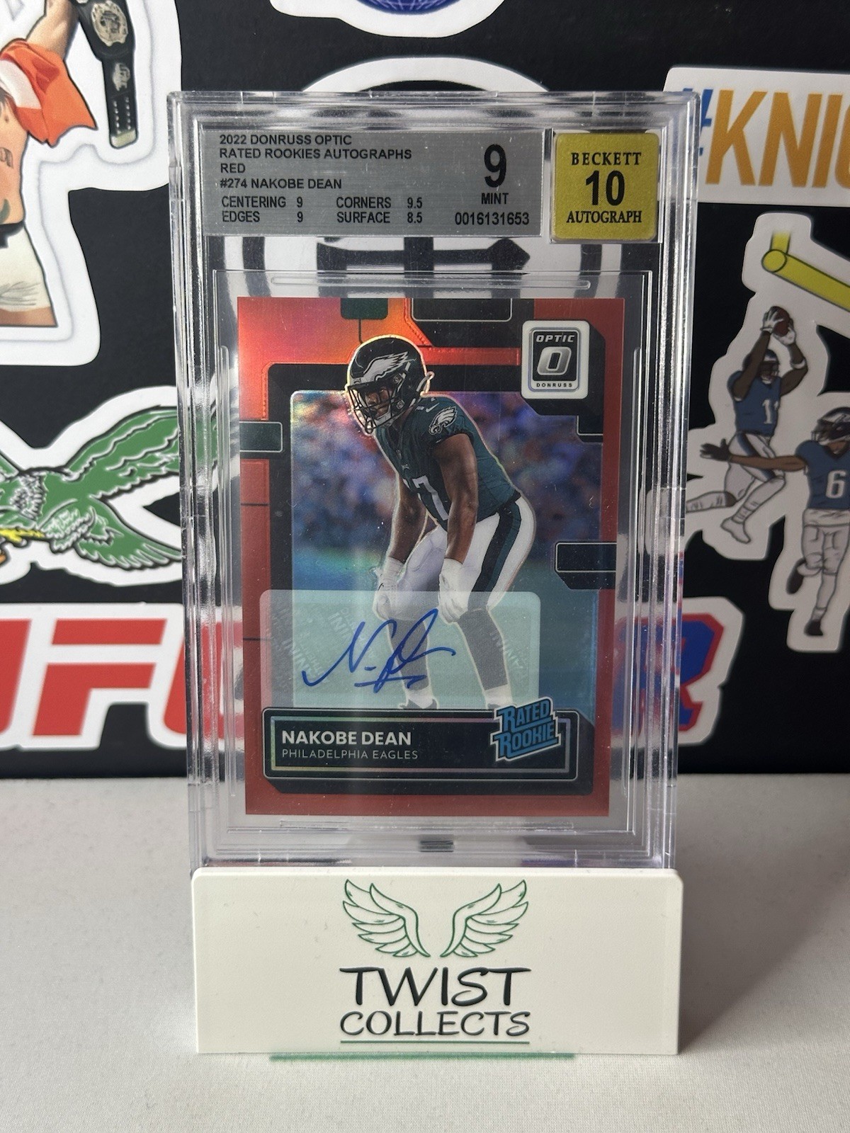 Nakobe Dean Panini Donruss Optic #274 Autograph Red
