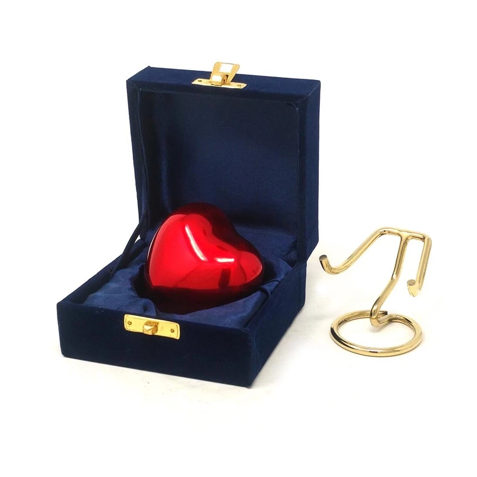 Classic Red Heart Keepsake Urn for Ashes, Memorial Heart Keepsake - Image 3 of 4