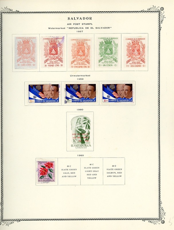 EL SALVADOR Selections on Scott Specialty Album Page Lot #62 - SEE SCAN - $$$