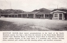 Postcard Mountain Manor Gatlinburg Tennessee hotel motel 1954 Smoky Mountains