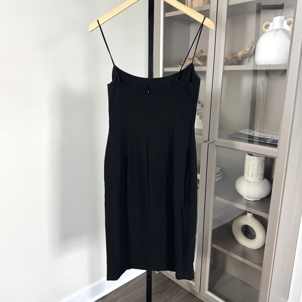 Emilio Pucci Black Woven Sleeveless Sheath Dress M Knee Length Square Neck - Image 4 of 4