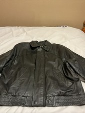 Mens Genuine Leather Jacket Sz Medium Black