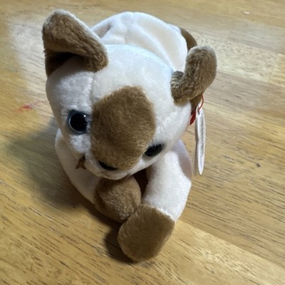 Ty Snip Siamese Kitty Cat Kitten Cream Brown 8'' Plush Stuffed Beanie Toy 1996