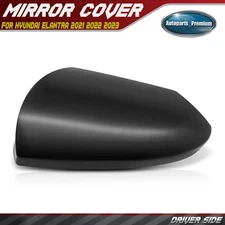 Driver Side Mirror Cover Cap Smooth Black for Hyundai Elantra 2021-2023 Sedan
