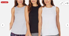 Jane and Bleecker Womens Lounge Tank Top 3 PACK (WHITE/BLACK/GRAY S)NWOT