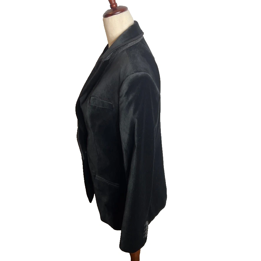 Blazer Alexandra J.Crew para mujer $278 en terciopelo negro talla 2 CF274 Foto 4 de 4