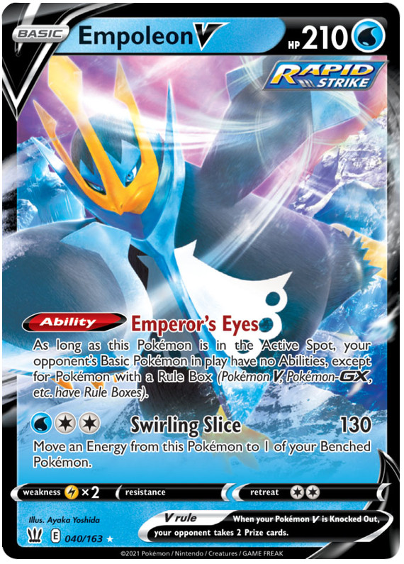 Empoleon V 040/163 Full Art Ultra Rare - 2021 Pokemon Battle Styles NM