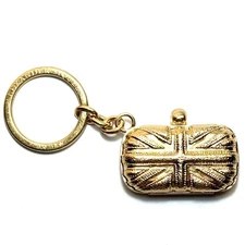 ALEXANDER MCQUEEN Brass Mini Union Jack Clutch Keychain Gold (MSRP $295)