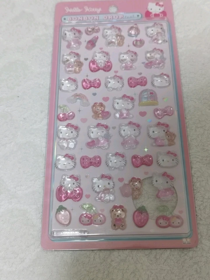 Sanrio Stickers Lot BonBon Drop Sticker Pluffy Sticker Kawaii Japan Kitty Kuromi - Image 4 of 4