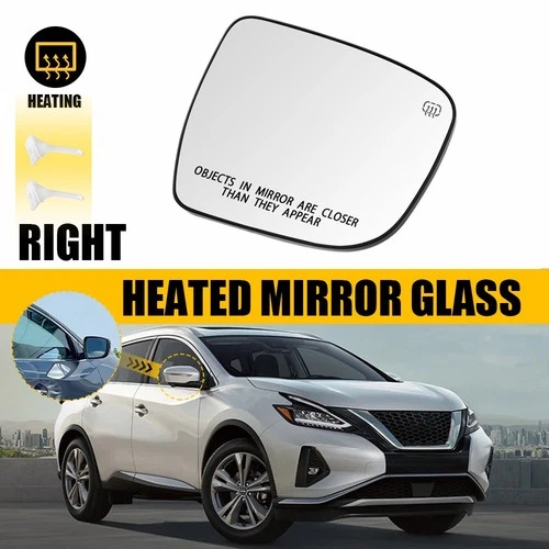 Mirror Glass For 2014-2020 Nissan Rogue 15-24 Murano Heated Front Passenger Side
