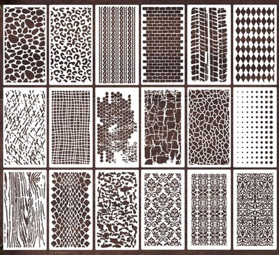 Stencils for Crafts Reusable Texture Stencils for Painting Background Stencil