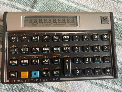 Programmable scientific calculator hp15C – good aesthetic, works well.