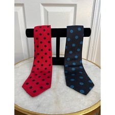 Pierre Balmain Polka Dot Silk Ties Set of 2 R...