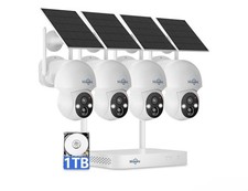 Hiseeu Solar Camera Wireless Outdoor, Home Security Camera System, 2.4G 5G WiFi