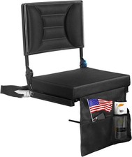 Extra Wide Stadium Seat with Back Support  Adjustable High Back  Thick Padd...