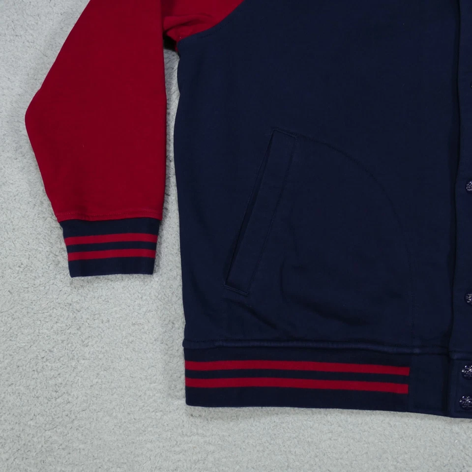 Chaqueta de béisbol universitaria Polo Ralph Lauren Colorblock polar para hombre 2XB azul rojo Foto 2 de 4