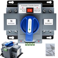 110V Dual Power Automatic Transfer Switch, 2P 63A CE Certified ATS Generator ...