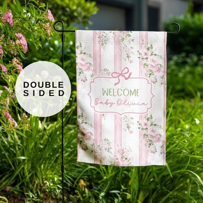Welcome Baby Sign, Baby Announcement Flag, Personalized Garden Flag, Its