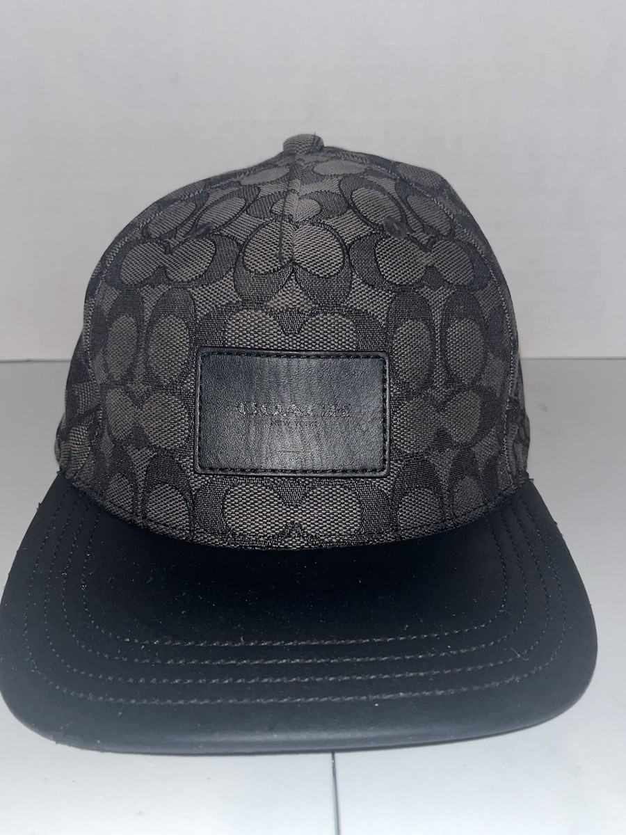 Coach Logo Print Baseball Cap Black Gray Designer Hat - Used  display picture 1
