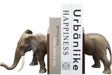 Elephant Bookend, Cute Book Holder for Kids & Adults, Sturdy Resin