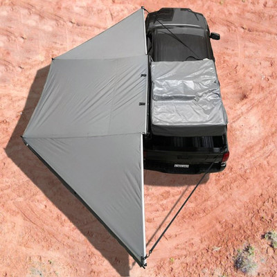 Overland OVS Nomadic 180 Dark Gray Cover w/Black Transit Cover Awning & Brackets