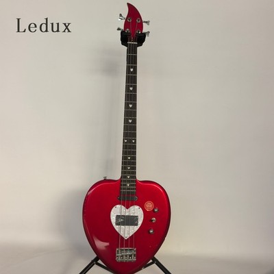 Electric Bass Guitar Red SpecialShape Heart-shaped Solid Body Stainless Fret