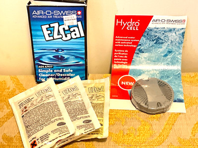 Air-O-Swiss 3-Pack AOS A7417 EZ-CAL Cleaner/Descaler & 1 A200 Hydro Cell